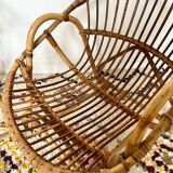Pair of vintage rattan armchairs