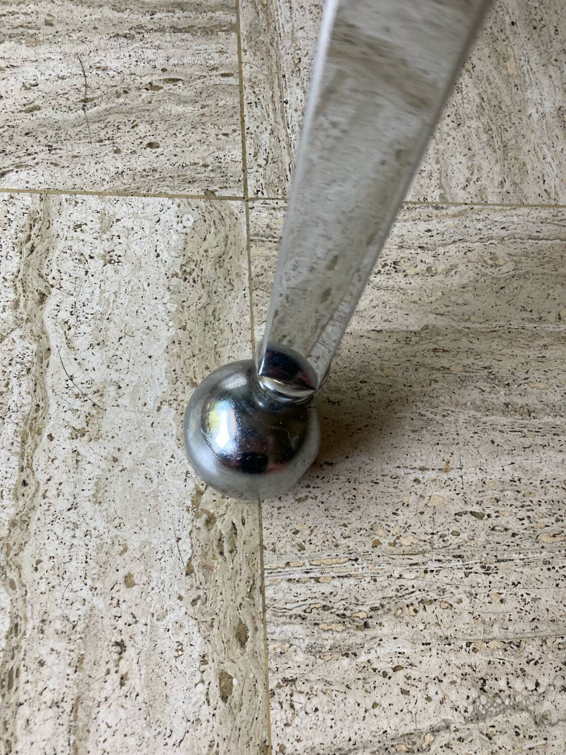 Vintage chrome dessert table, 2 smoked glass trays.