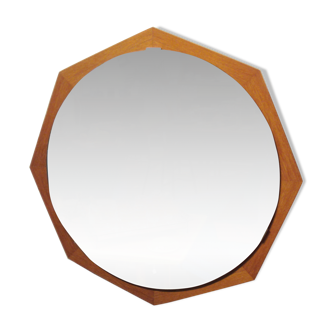 Miroir scandinave en teck 37 cm