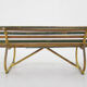 Banc vintage en bois et fer, années 1930
