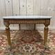 Louis XVI style coffee table in gilded wood and Carrara marble