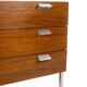 André Monpoix. Commode à 3 tiroirs en teck. Années 1960.
