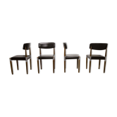 Lot of 4 Scandinavian chairs feet fused wood 60's