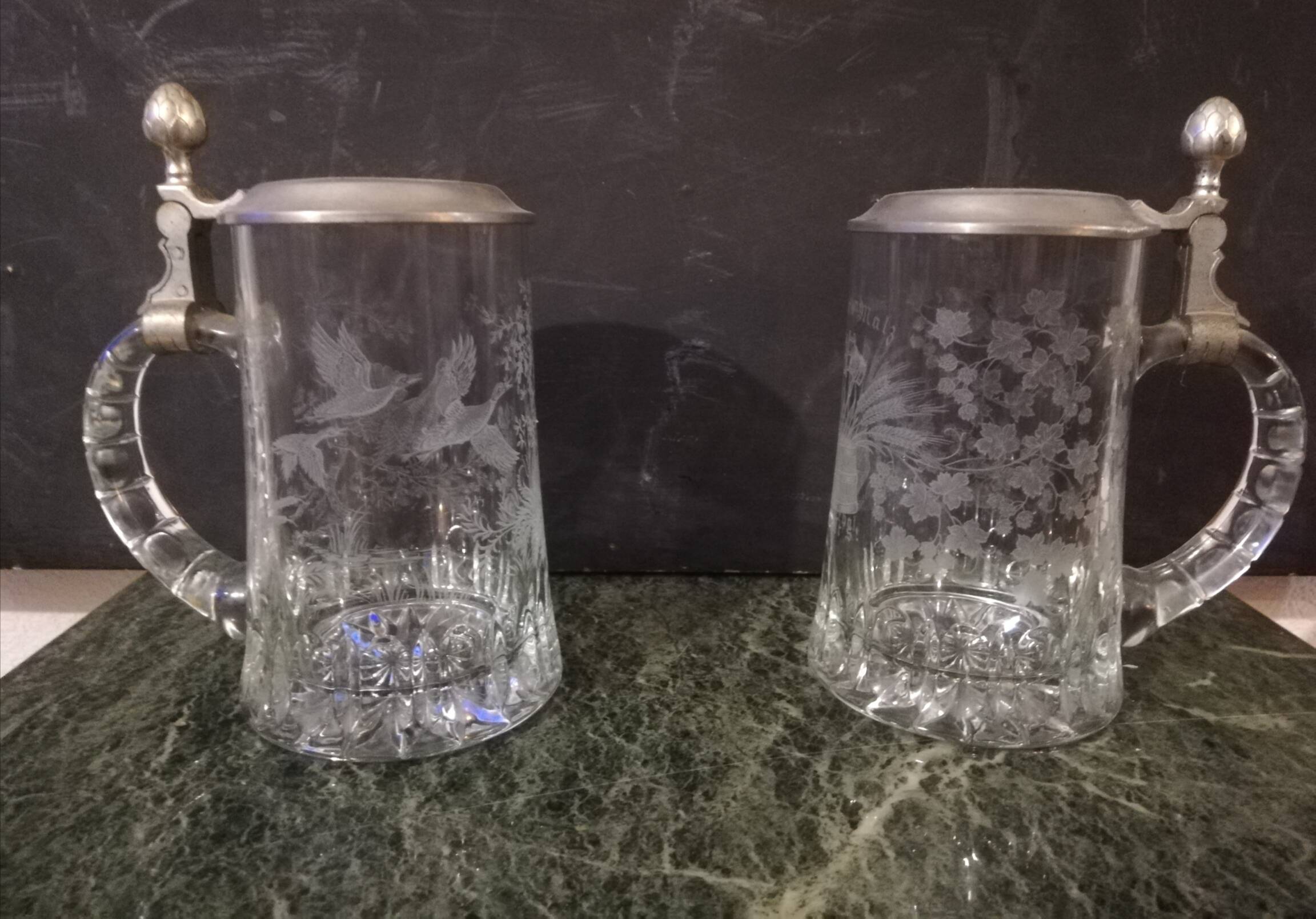 Pair of vintage German beer mugs
