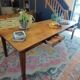 XXL solid oak farmhouse table 260x100 patinated two drawers