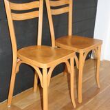 2 Baumann No. 19 chairs in light beech