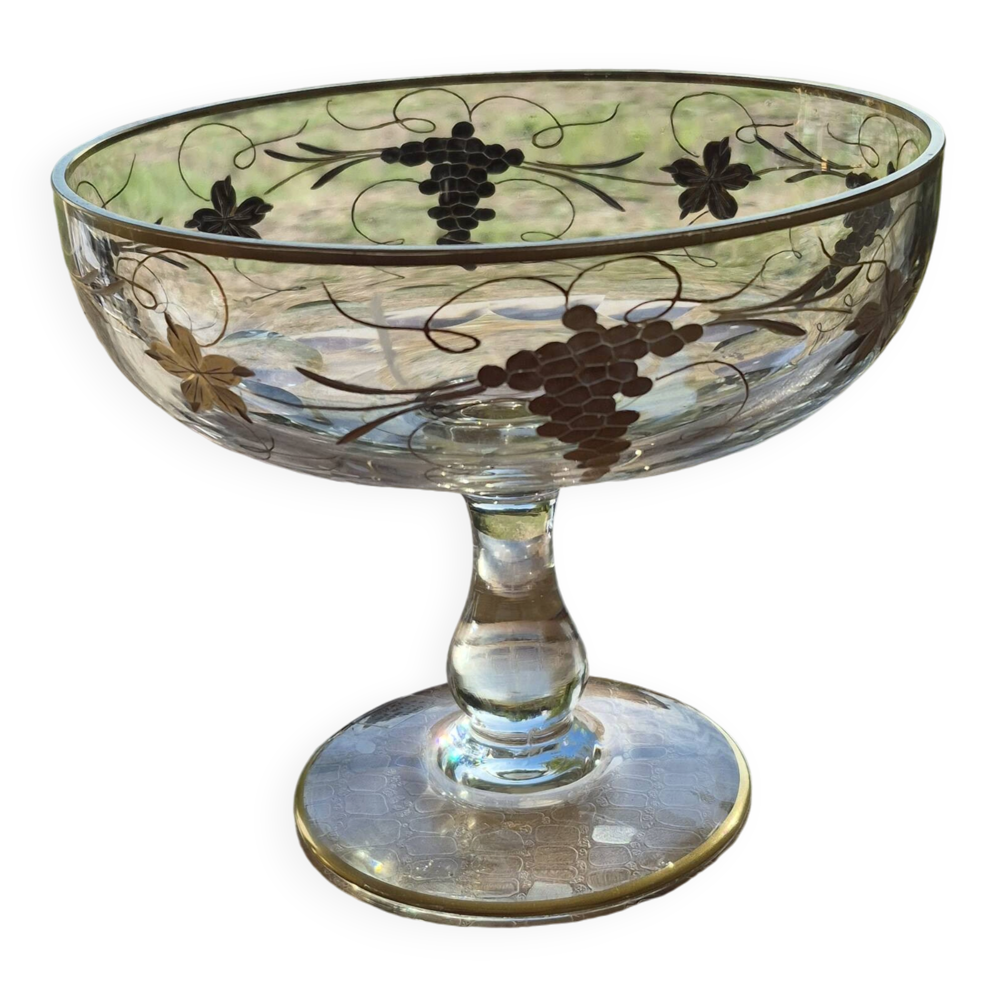Coupe a fruit dorée a l'or fin