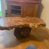 Varnished root living room table