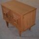 Brutalist bedside table in oak and oak veneer, 1950s