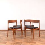 Mid-Century Danish Model 49 Teak & Leather Dining Chairs by Erik Buch for O.D. Møbler, 1960s.
