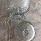 Old candy box in cut and chiseled smoked glass with ART DECO ears of wheat decorations