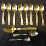 11 silver spoons with punches
