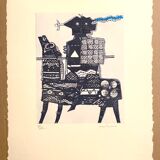 Max Papart - Le Cavalier - Original lithograph signed and numbered