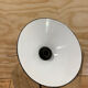 Industrial pendant light in brown and white enameled sheet metal