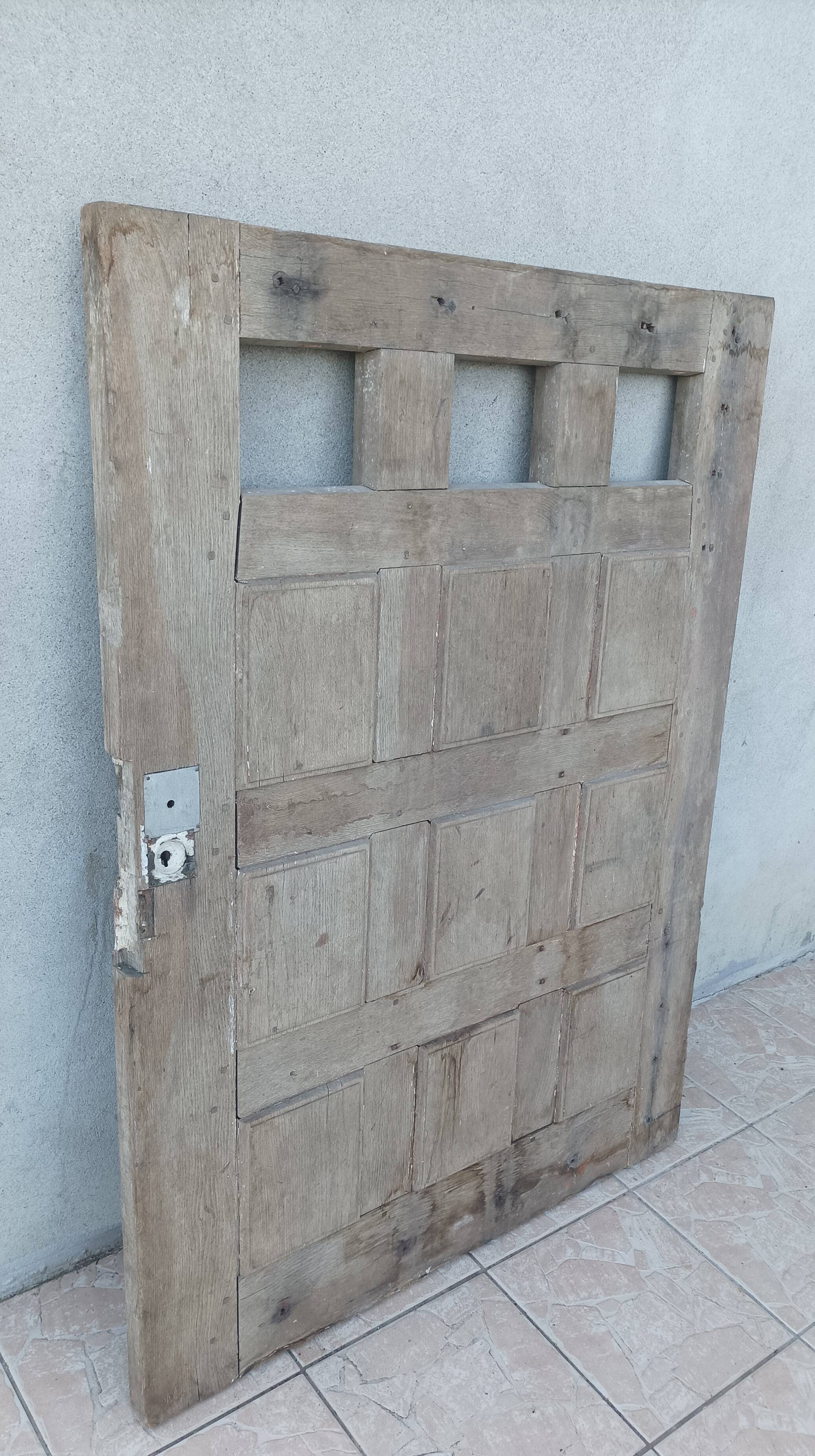 Antique low door decorative wall panel in solid oak