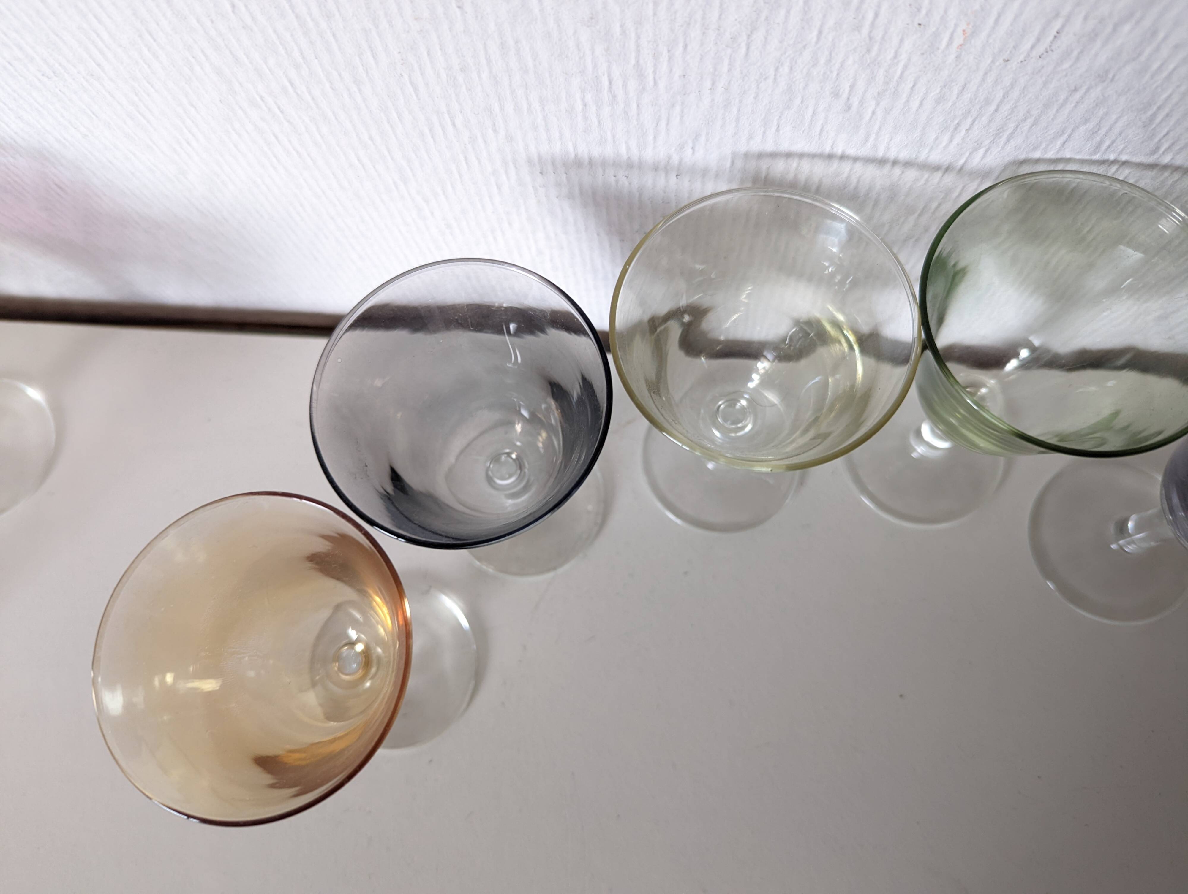 set of 6 glasses for cooked wine, multicolored pearly Arlequin digestif