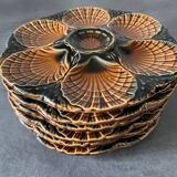 Sarreguemines majolica oyster plates