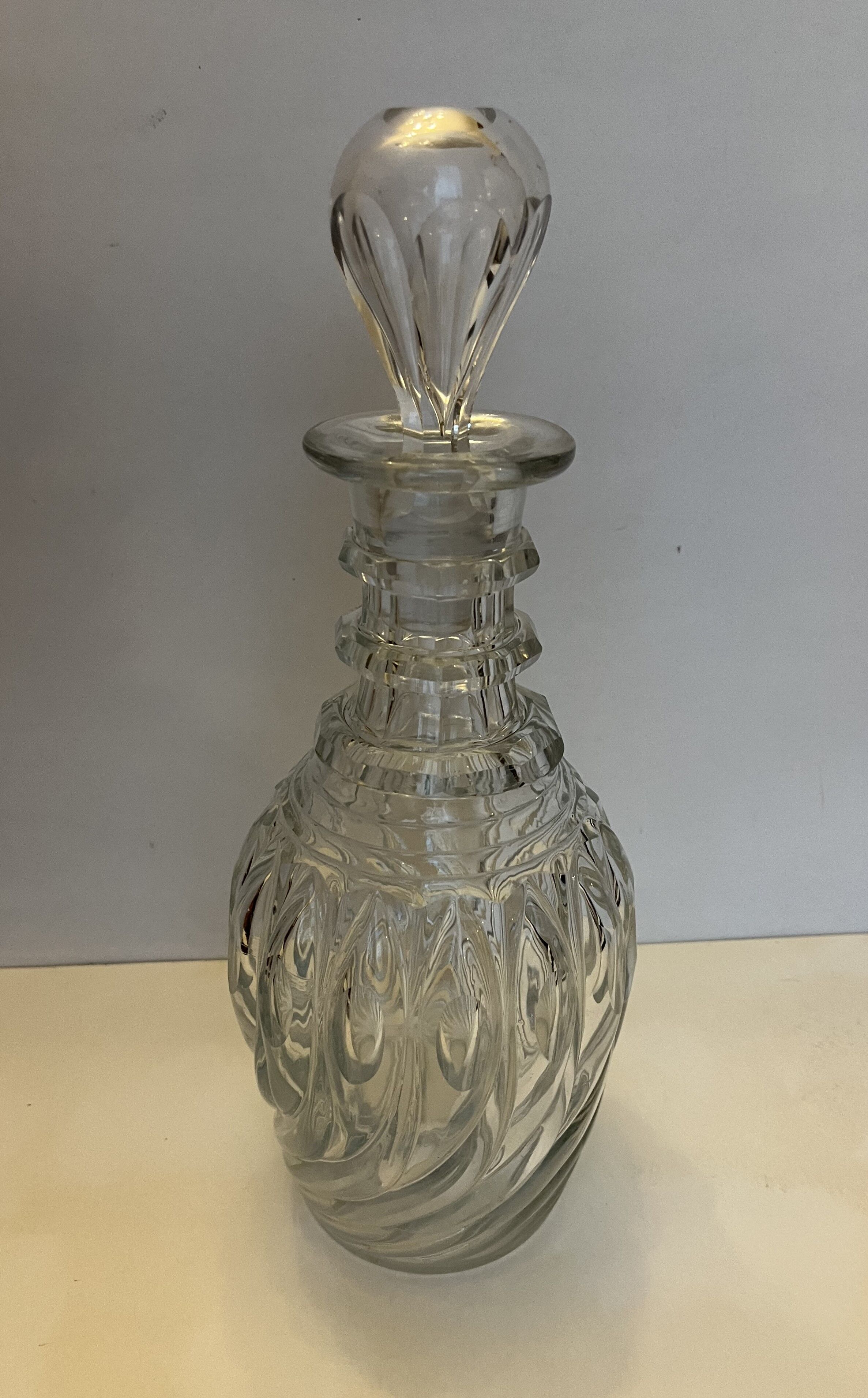 Vintage molded glass decanter