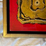 Tableau contemporain sur laque et bois