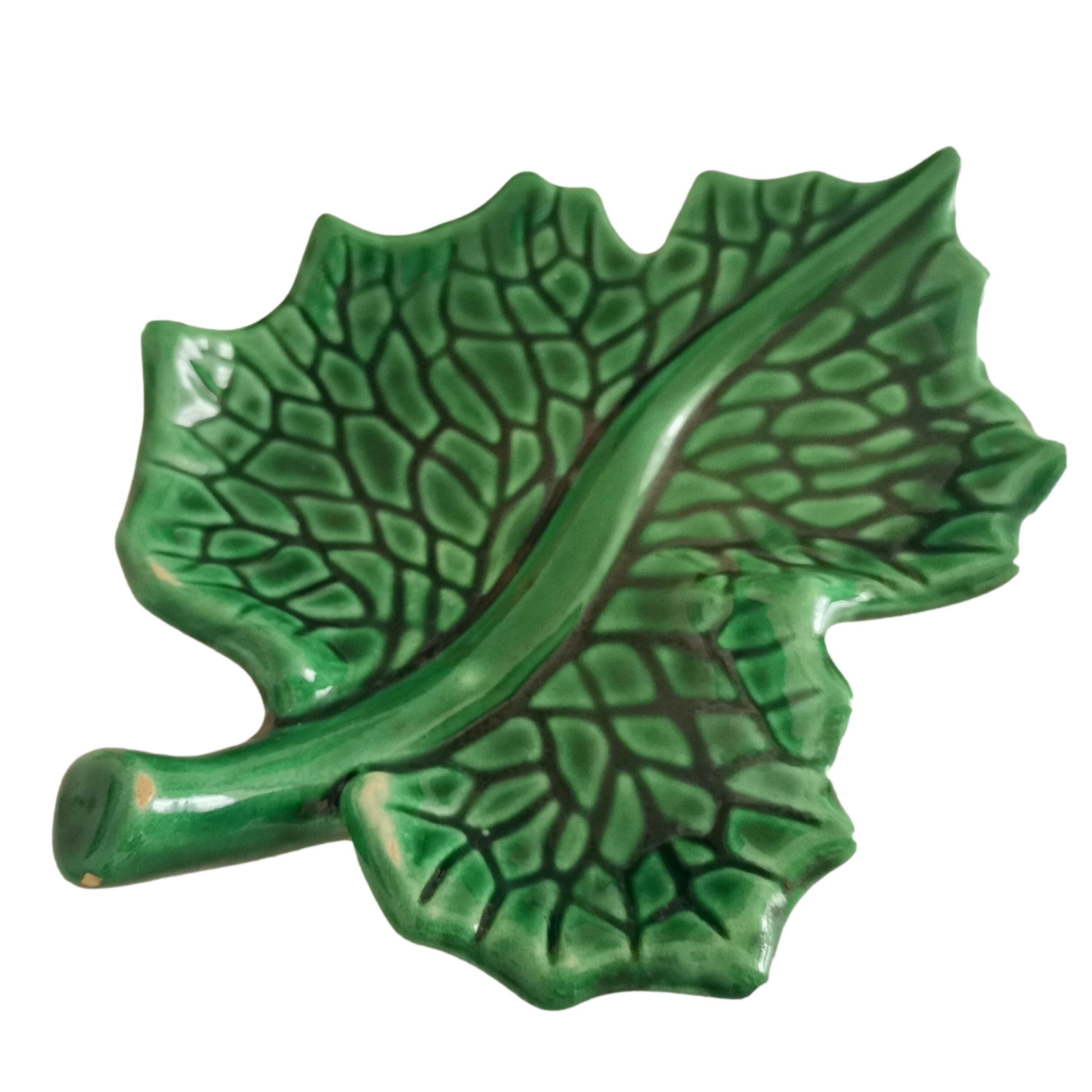 Green leaf trinket bowl by Vallauris