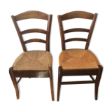Wooden farm chairs pair