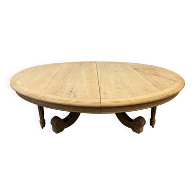 Table ronde en chêne brut - Table de banquet sablée