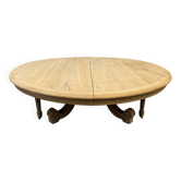 Monumental round table in raw oak - Sanded banquet table