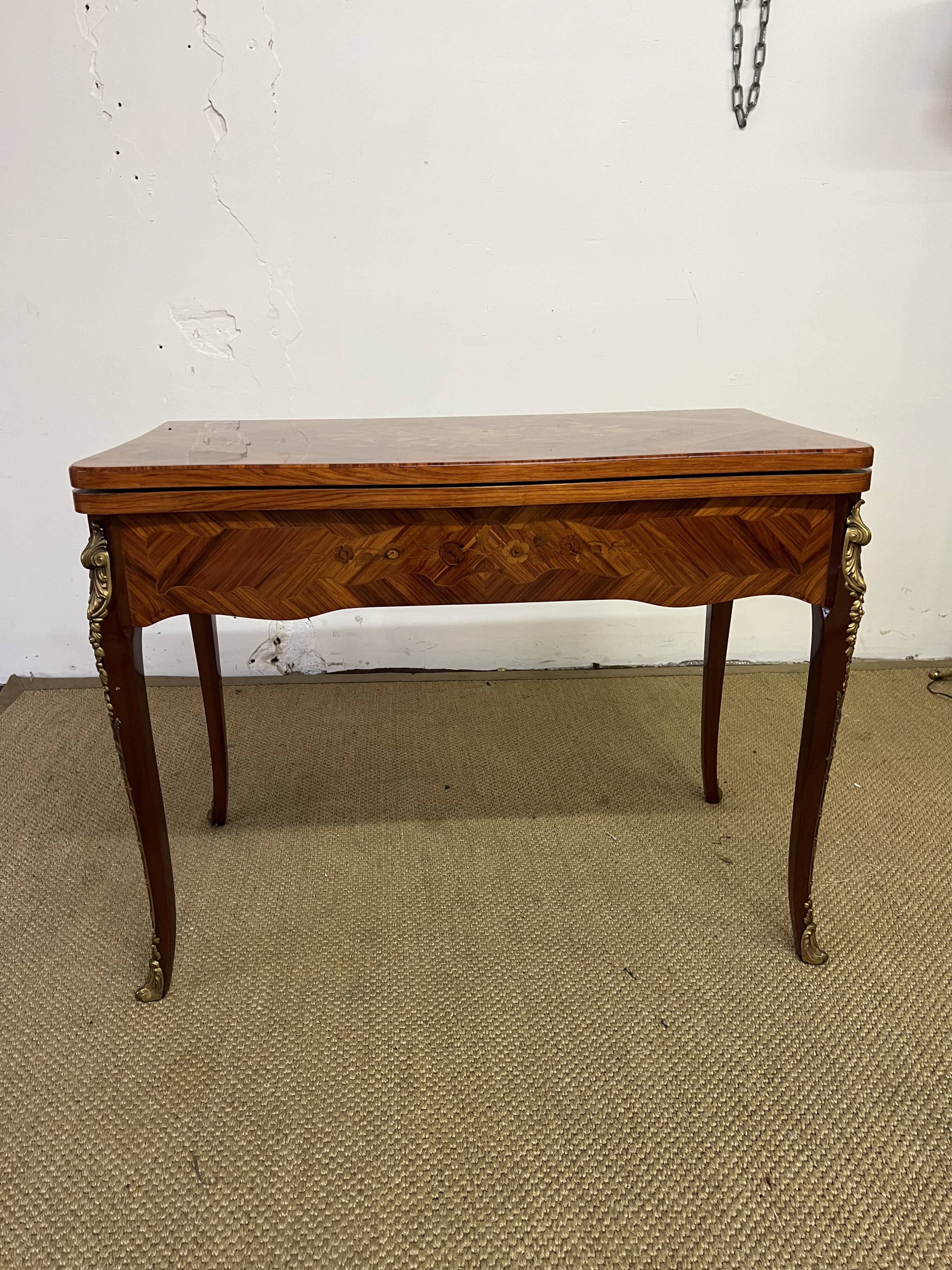 19th century floral marquetry games table