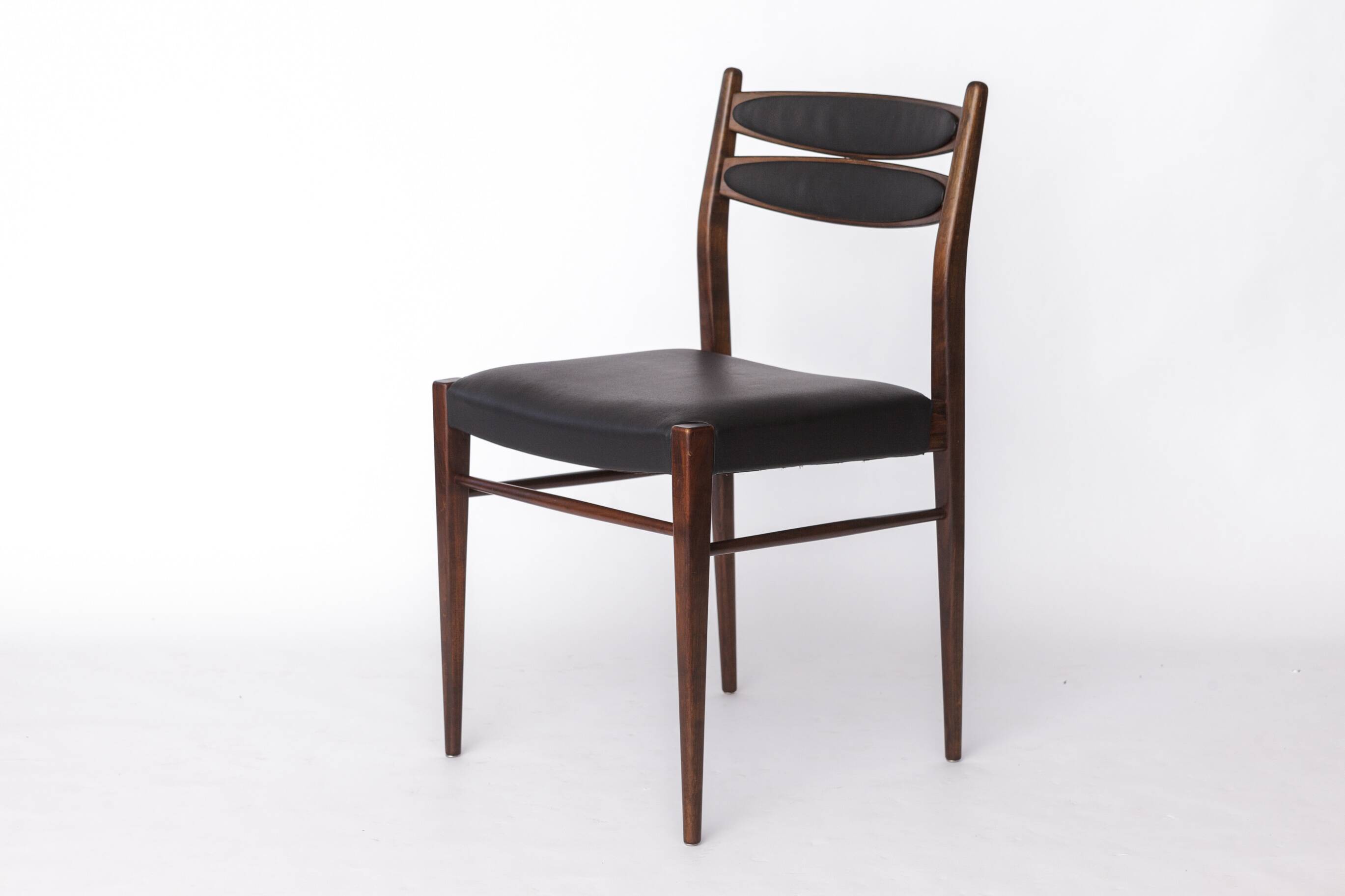 Set of 4 Vintage Teak Dining Chairs, 1960s German Mid-Century Modern, Black