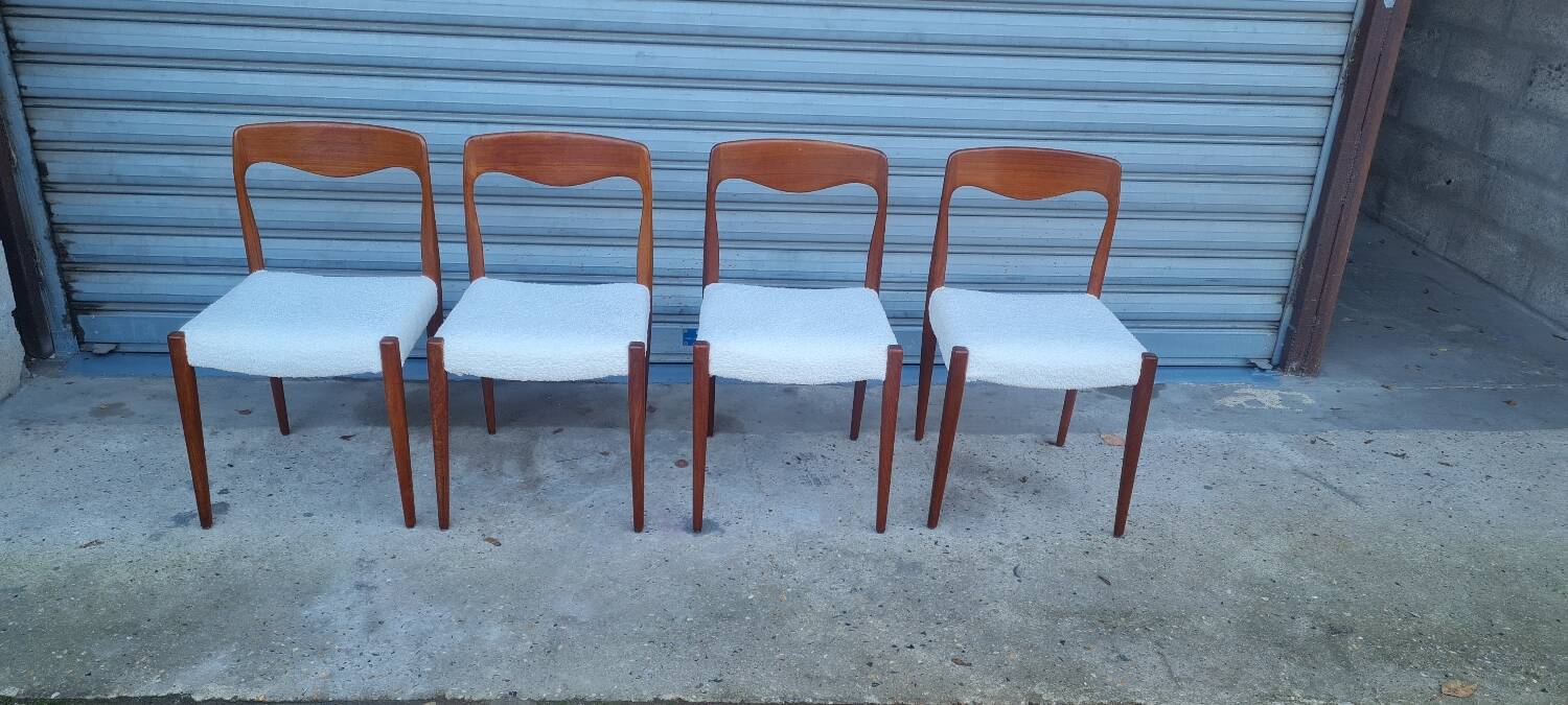 Set of 4 Scandinavian teak chairs