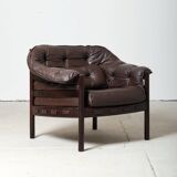 Fauteuil en cuir, Suède, années 1970