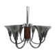 Art Deco hanging lamp with 6 chromed vials