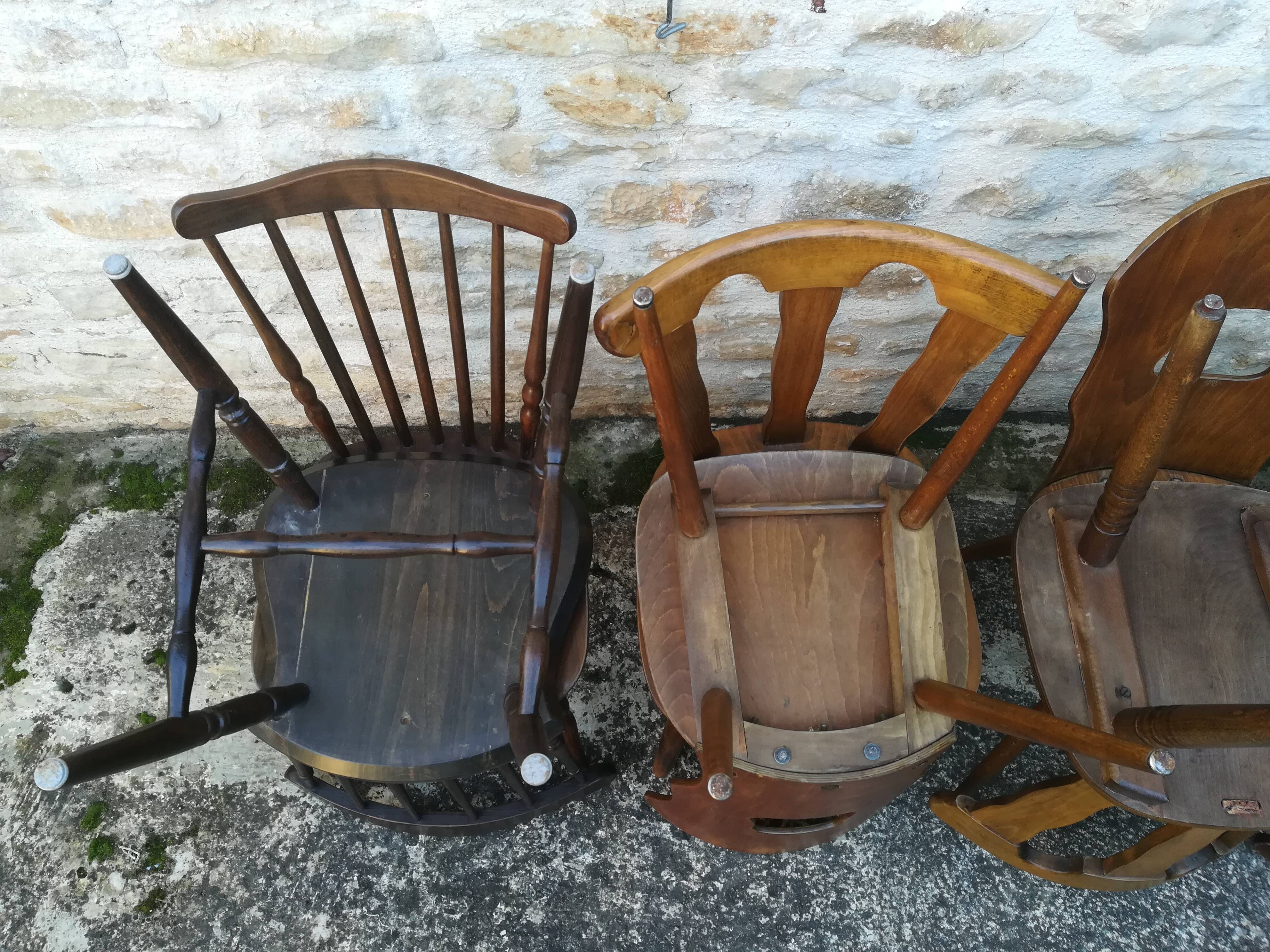 Mismatched bistro chairs