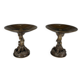 Christophe Fratin (1801-1864) Pair of Bronze Cups with Bears