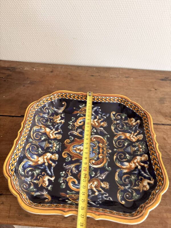 Assiette Plat Coupe Corbeille Faïence Gien Modèle Renaissance Ange Angelot