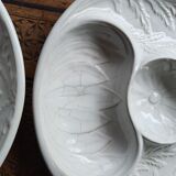 4 barbotine plates with artichoke pattern from Bordallo.