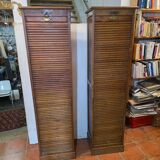 Pair of oak curtain file cabinets