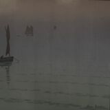 Lithograph by Henri Rivière The Beautiful Country of Brittany - Mist at Sea