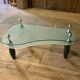 Glass and organic wood coffee table