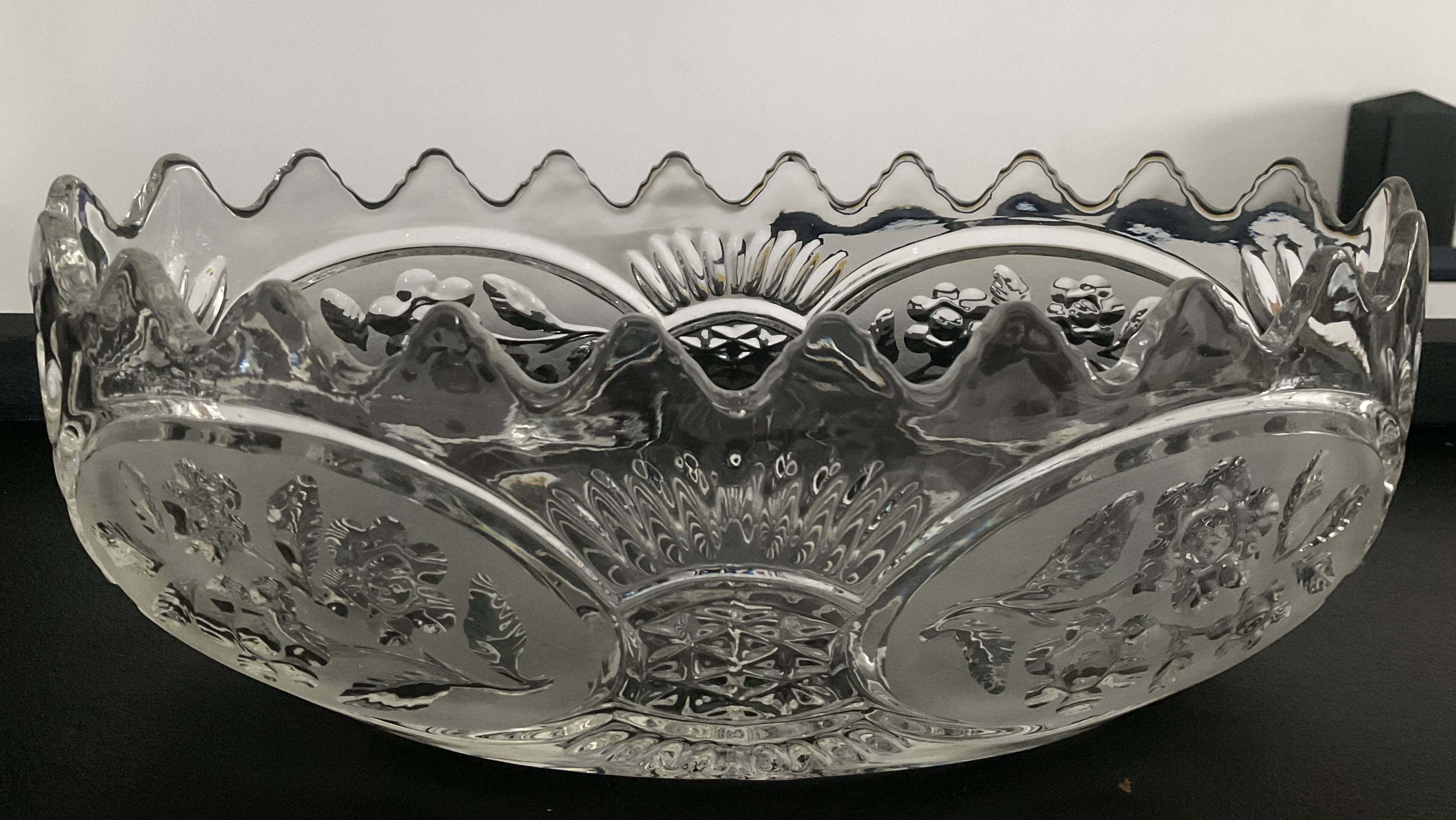 70s moulded glass fruit bowl