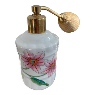 Ancien flacon de parfum, vaporisateur, poire, les bains décorés, porcelaine de Paris, décor
