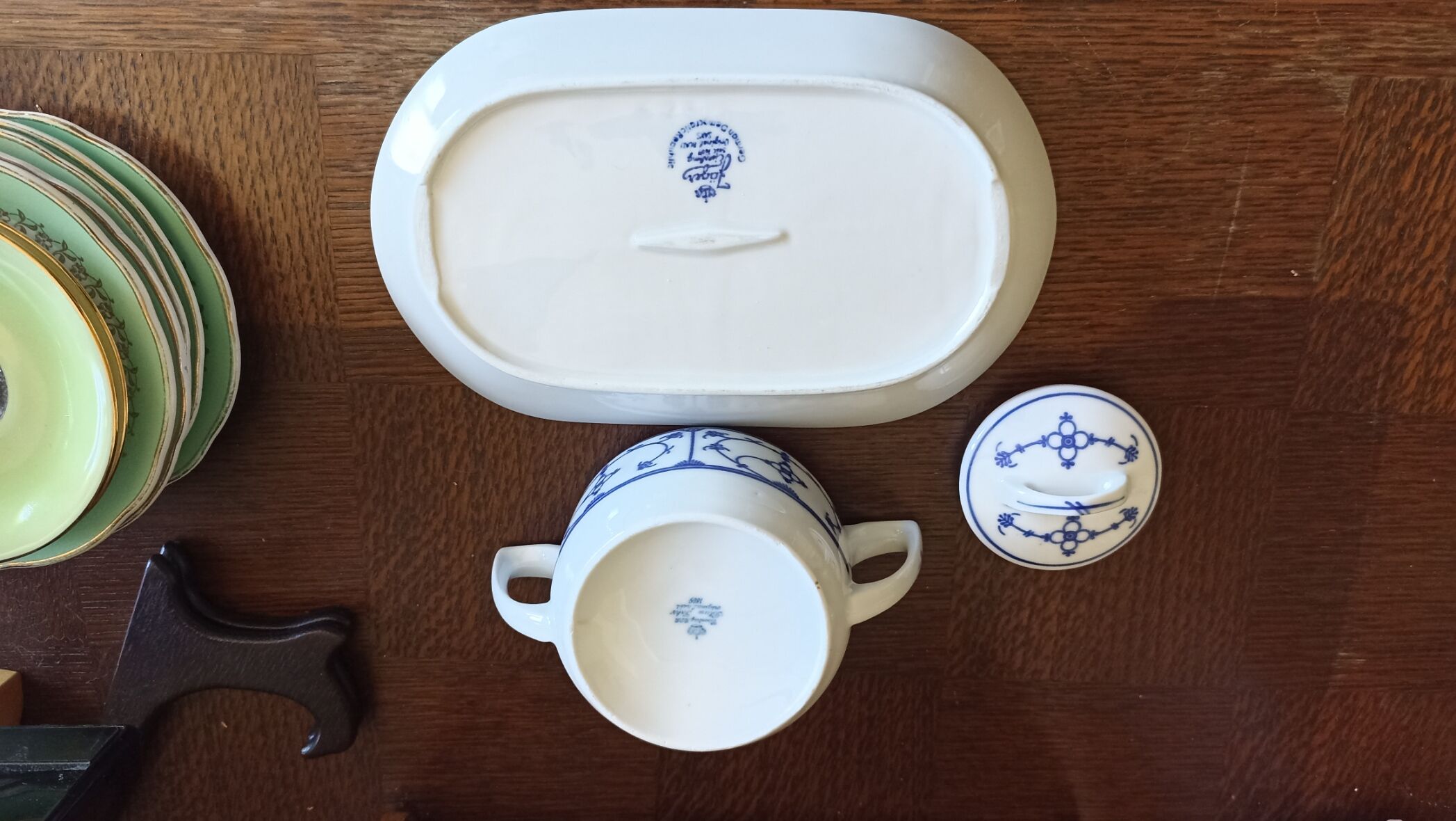 Sugar bowl and porcelain top Jäger Eisenberg - Saxon Blue