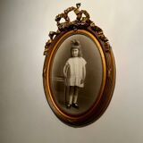 Photographie ancienne , jeune fille au ruban XIX siècle