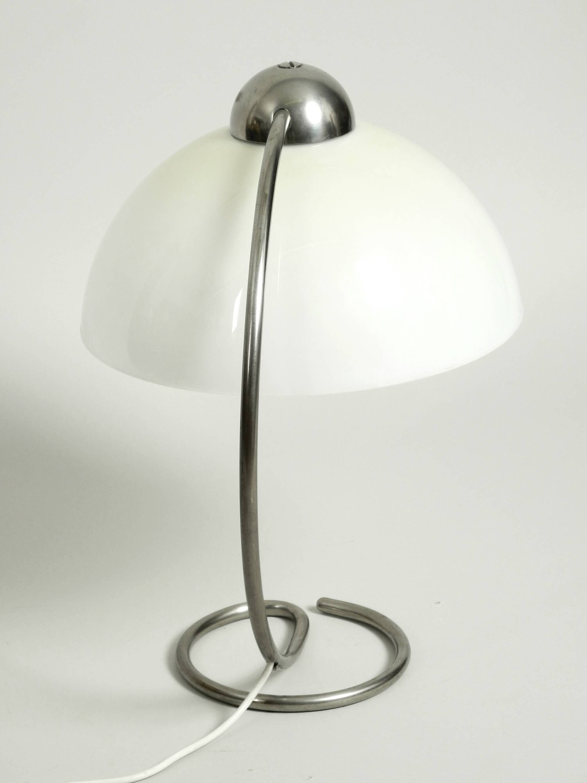 Large Mid Century metal table lamp with plastic shade by Schanzenbach Germa