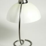 Large Mid Century metal table lamp with plastic shade by Schanzenbach Germa