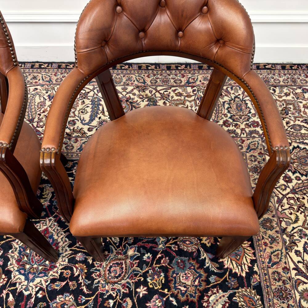 Set of Classic English Chesterfield Desk Chairs