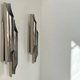 Paire d’appliques doubles vintage en métal chromé par Delightfull Galiano