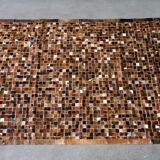 Vintage patchwork cow leather rug, 1970s