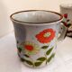 Set three flowered sandstone mugs
