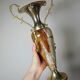 Large decorative onyx and gold metal cassolette, Italy 1960s-70s.
